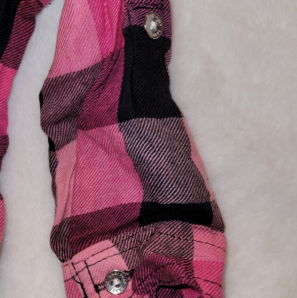Vintage Baby Phat Infant's 18 months Flannel Pink & Black Plaid Dress / Top - Picture 7 of 10